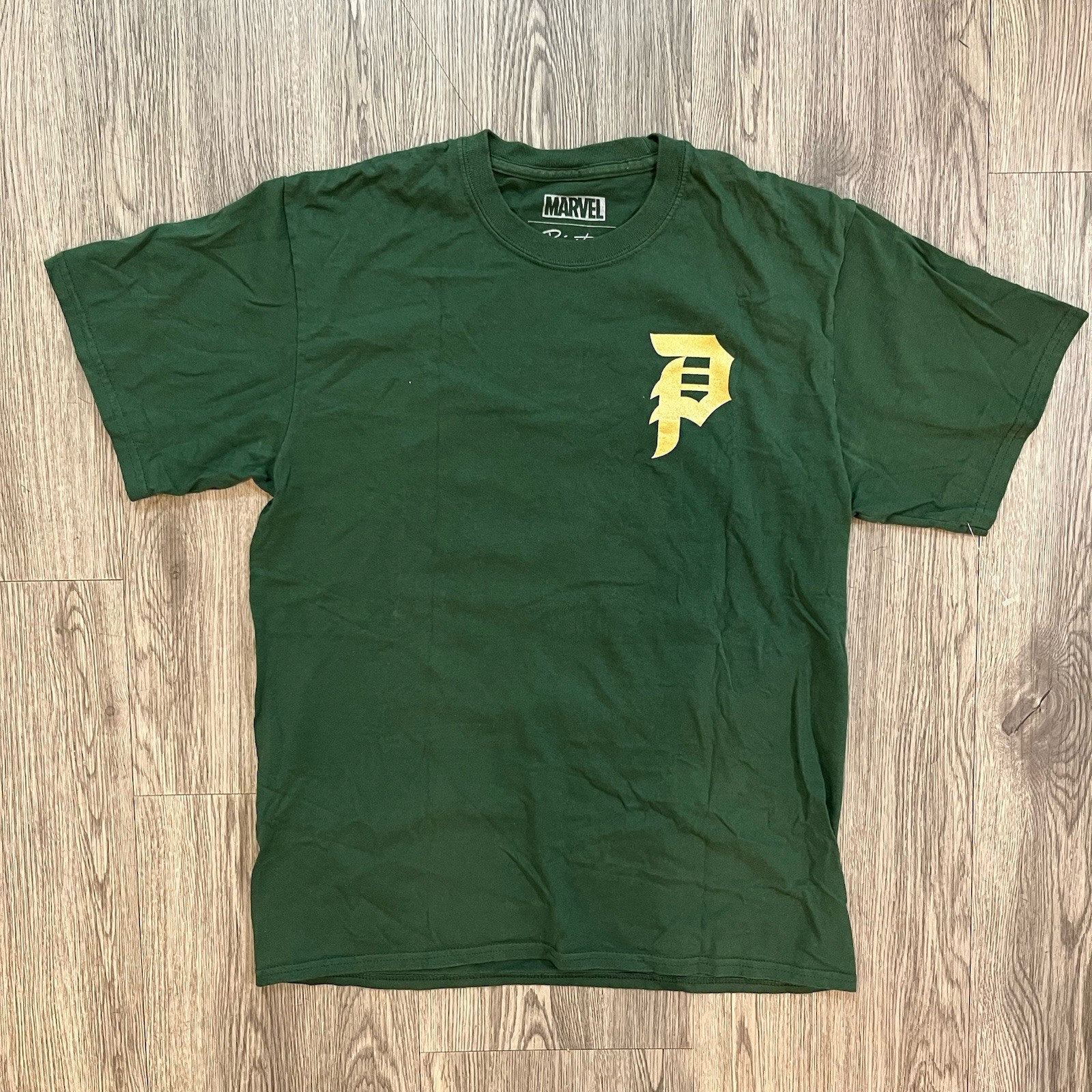 Primitive x Marvel Dr Doom Hoodie Mens M Green Gold Foil Skateboard Pullover