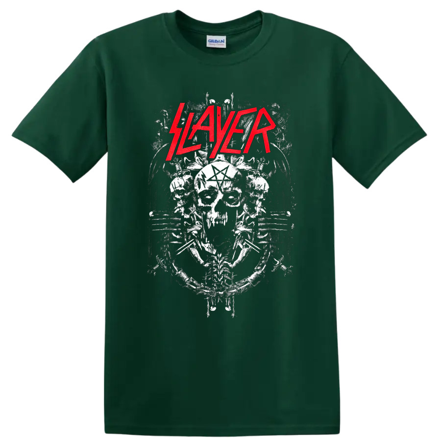 Slayer Rock Metal Music Skull T Shirt Red Graphic Band Tee