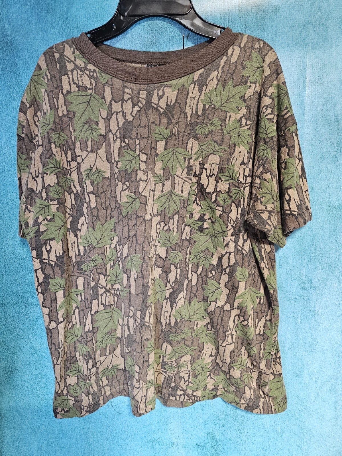 Ace Sportswear Men&rsquo;s Trebark Camo Pocket Crew Neck T-Shirt Large Vintage 80&rsquo;s