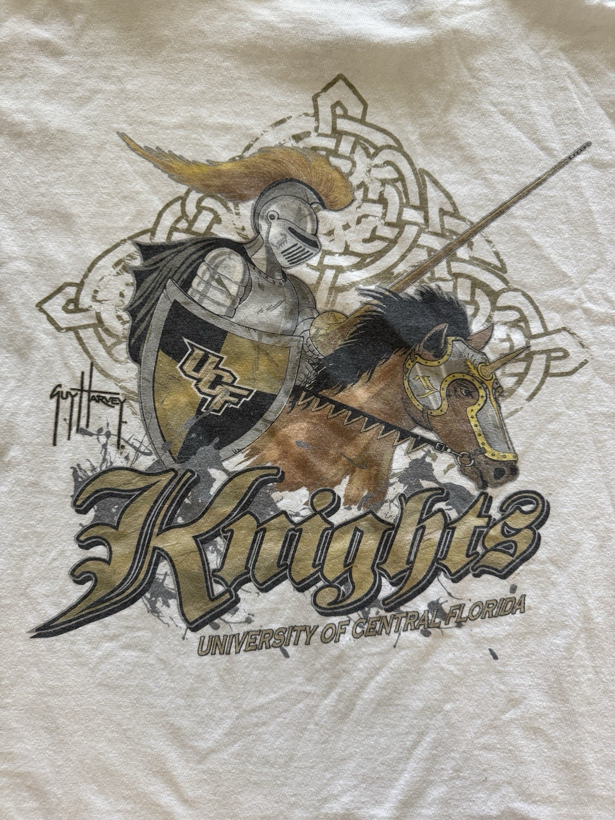 Guy Harvey UCF Knights T Shirt Men&rsquo;s 2XL White Officially Licensed Collegiate
