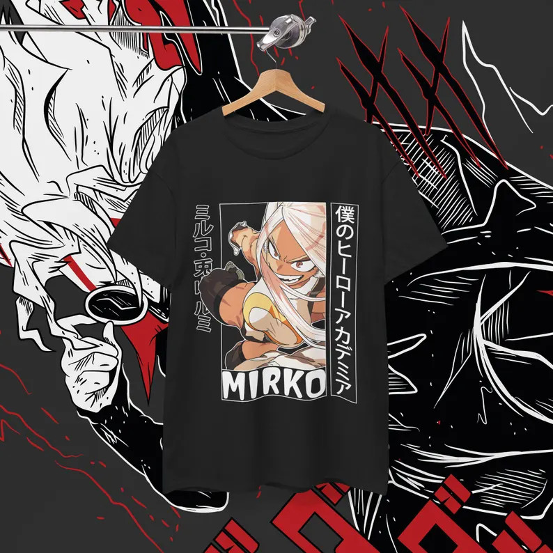 Anime Rabbit Hero Mirko T Shirt Size S – 5Xl Black Size S – 5XL