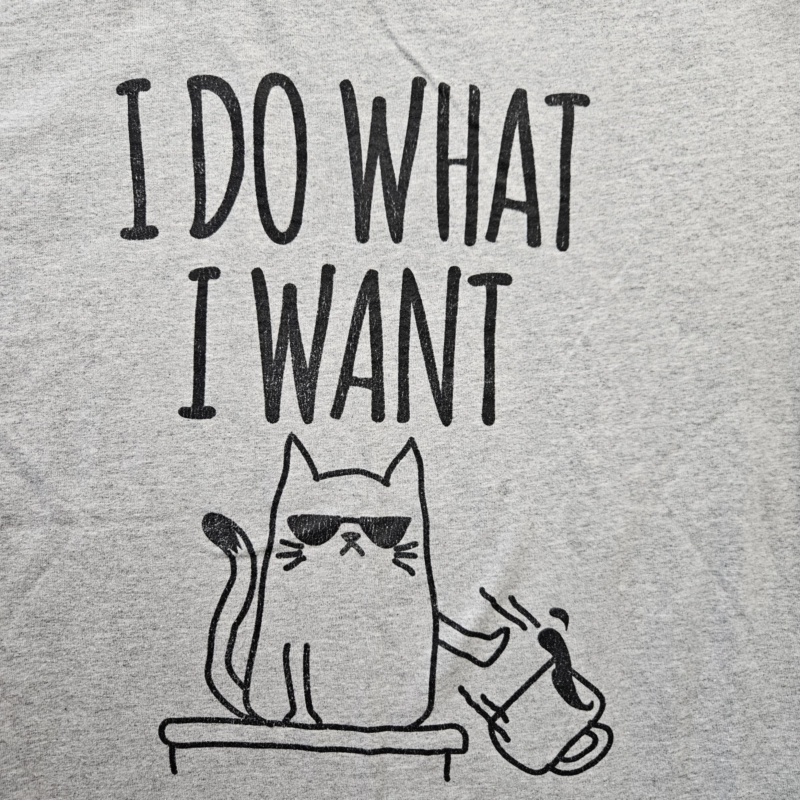 DOM Funny Cat T Shirt I Do What I Want Medium Cotton Blend