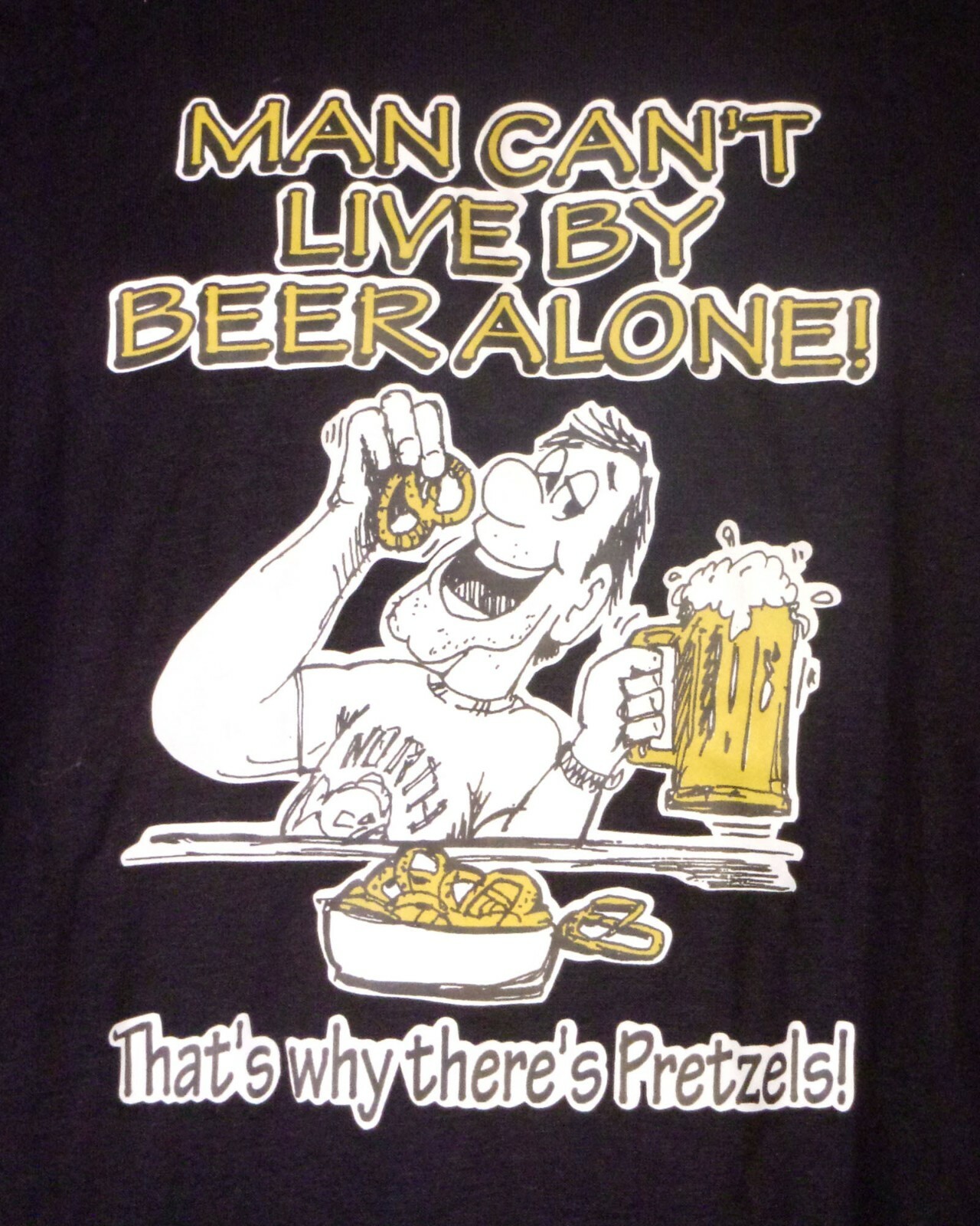 vintage 80s Cal Cru NWOT nos Single Stitch Iron On Beer & Pretzels T-Shirt SZ L