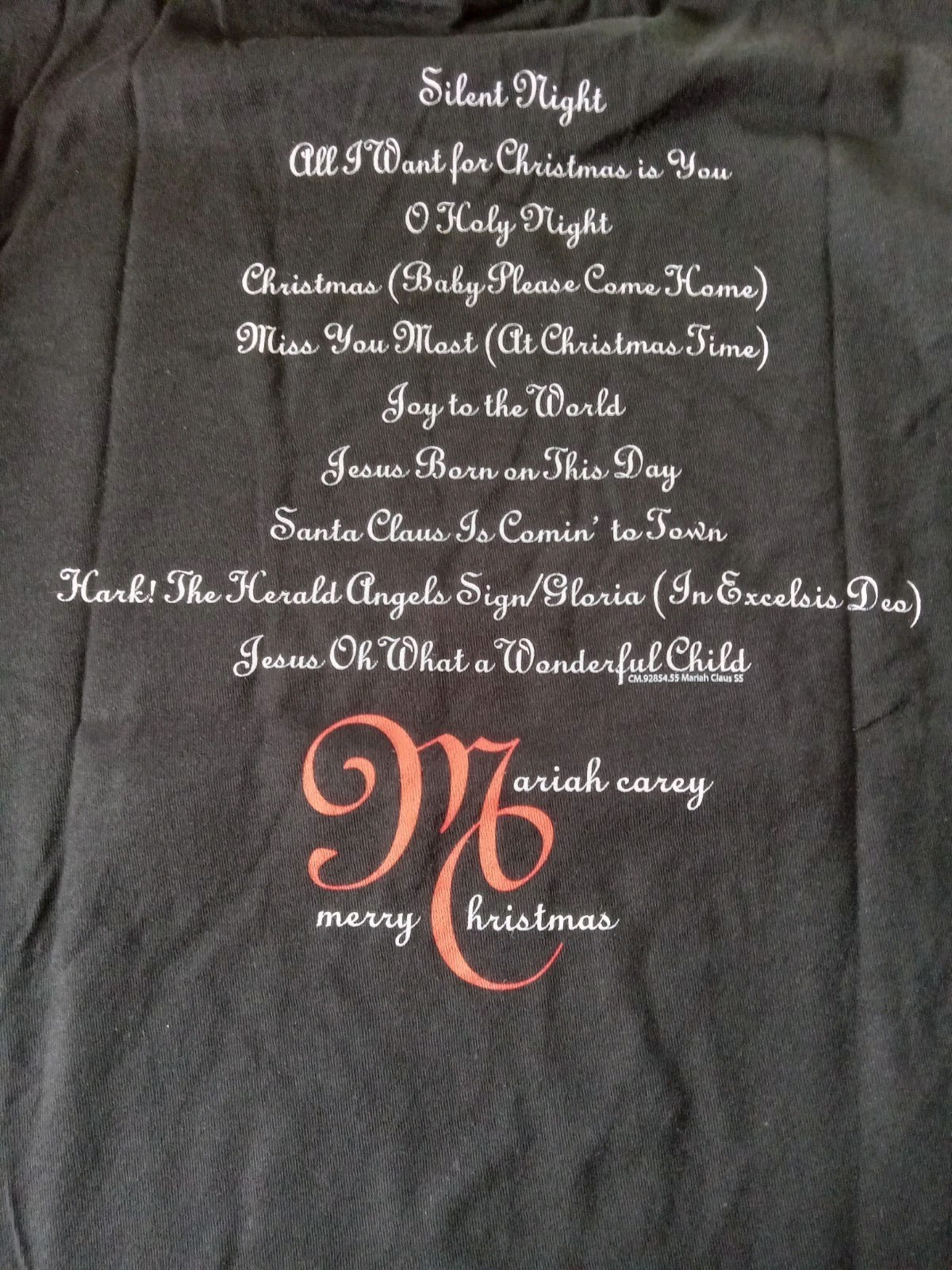 Size Small Mariah Carey Merry Christmas Black T-Shirt NEW SEE PHOTOS