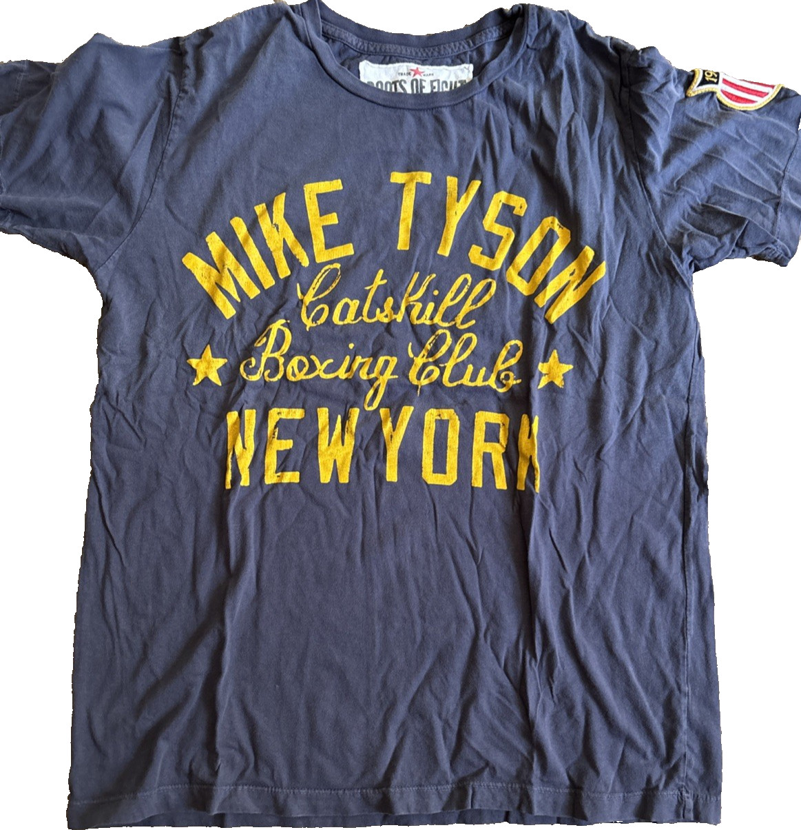 Roots Of Fight Mike Tyson T-Shirt Men’s Blue Medium Catskill Boxing Club NY
