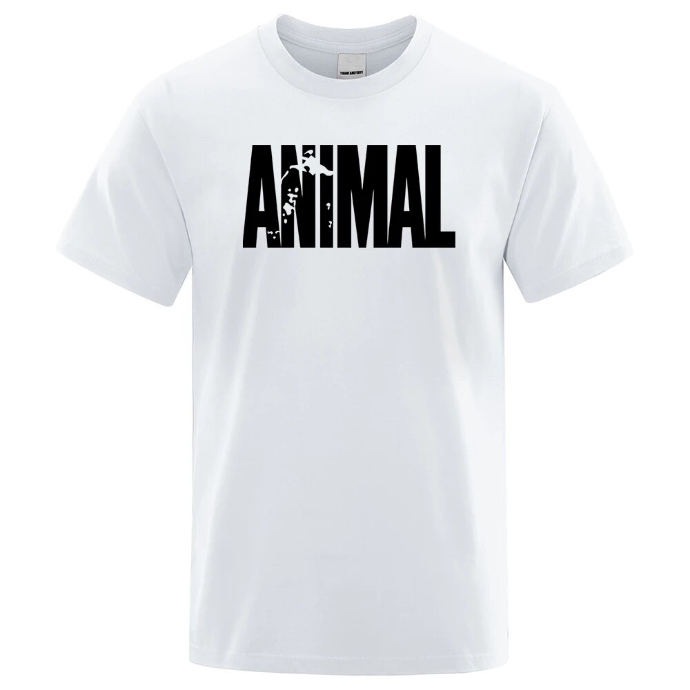 Animal T Shirt Mens Oversized Funny Tee Workout Gym 100% Cotton T-Shirts S -3XL