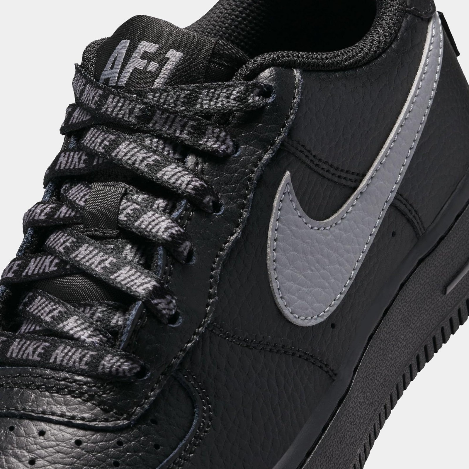 Air Force 1 Low Kids&rsquo; Black Smoke Grey (GS) by Nike – Black/Smoke Grey – 4.5Y