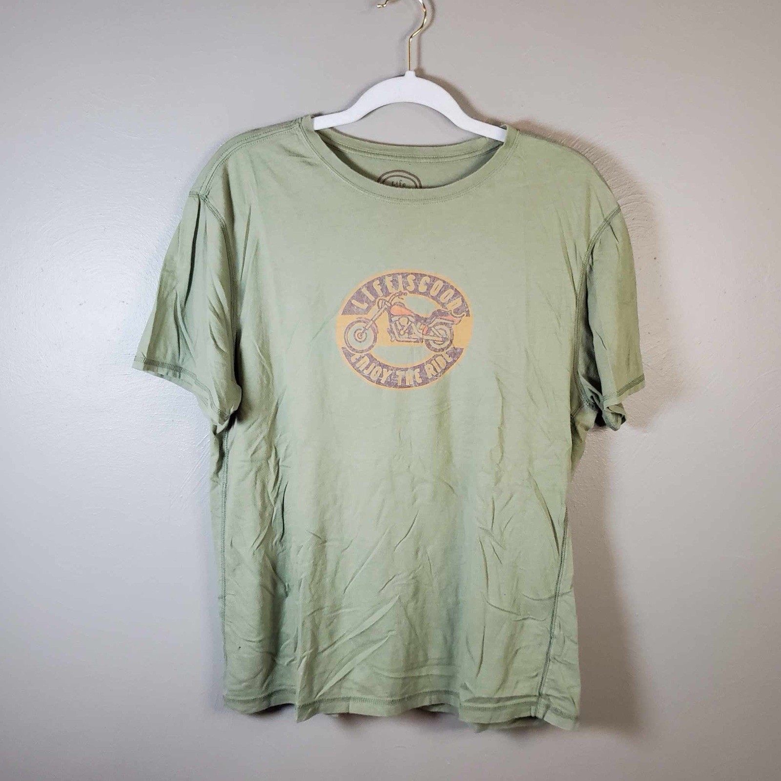 Life Is Good T Shirt Semi Fitted Sleep Short Biker Enjoy The Ride Medium M