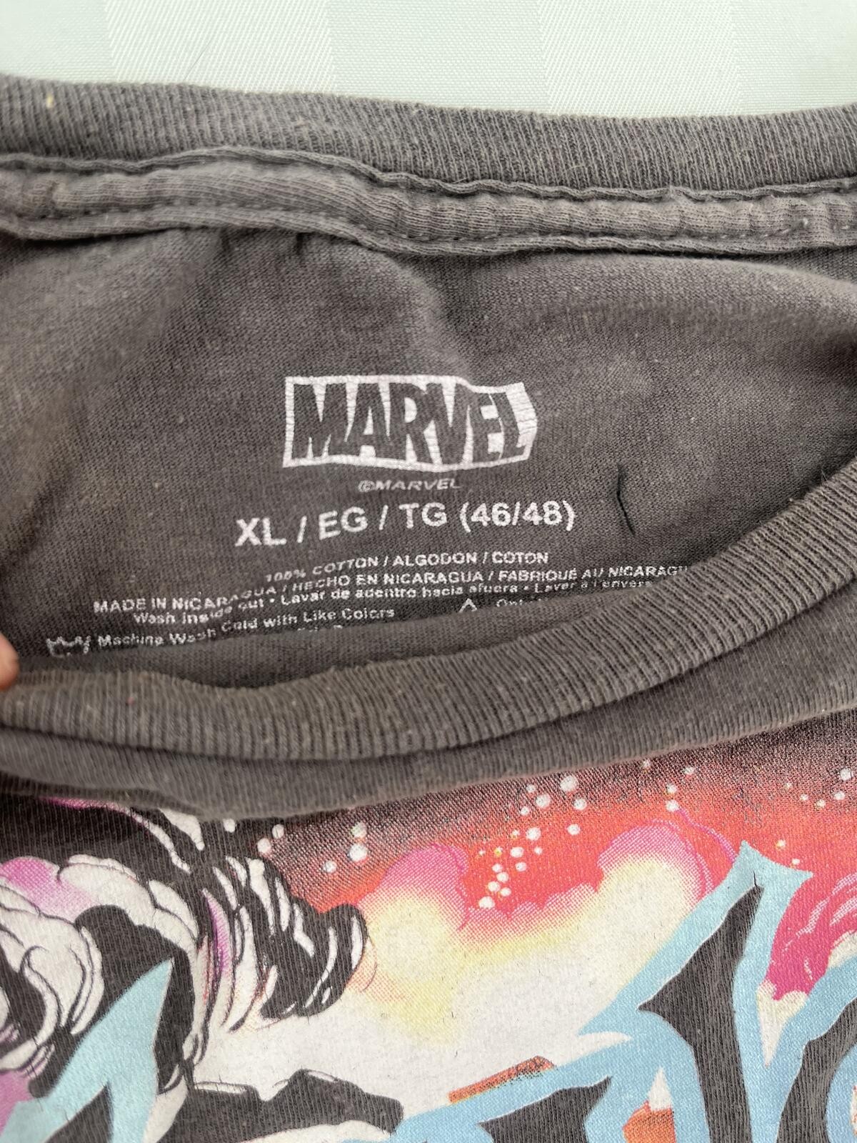 Y2K Marvel Venom Graphic T-Shirt Men&rsquo;s XL Gray Comic Tee
