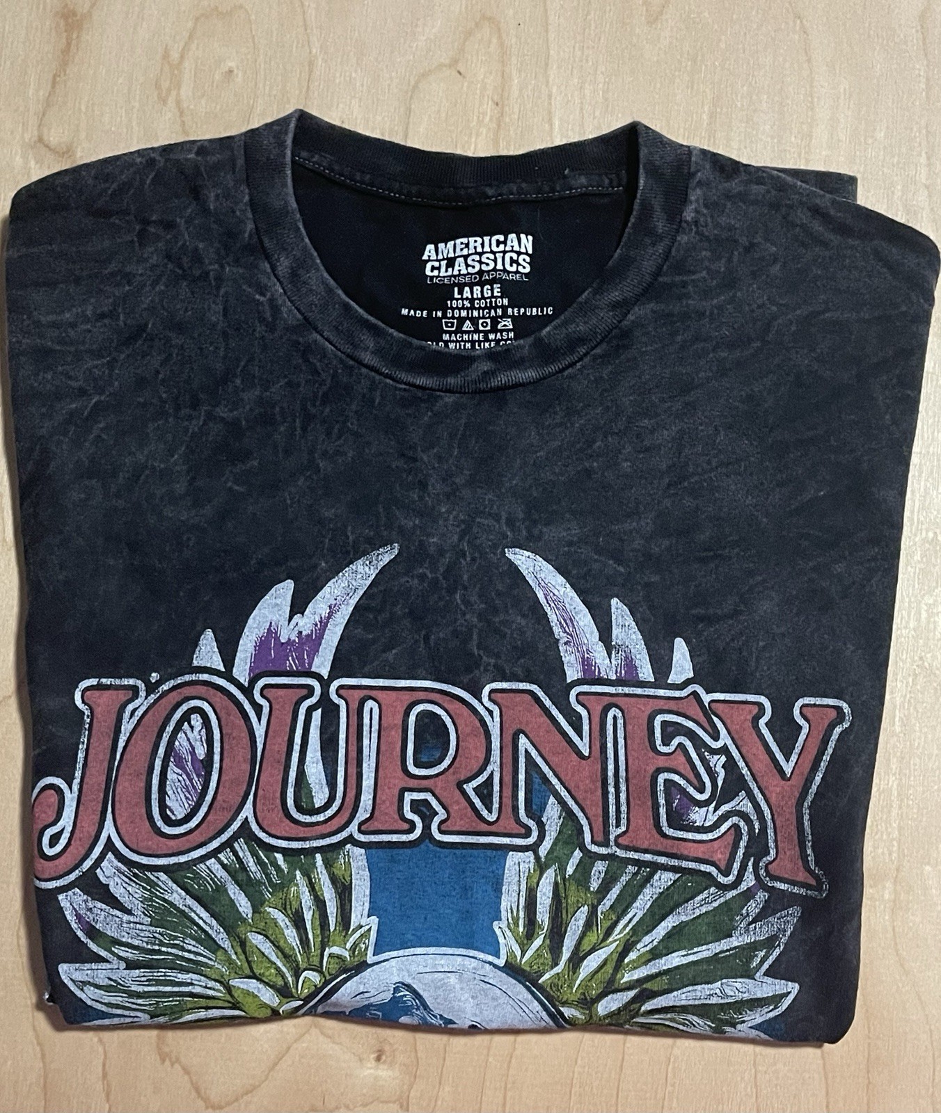 Journey ‘79 Tour Graphic T-Shirt Men&rsquo;s Pre-washed Short Sleeve Black Size L