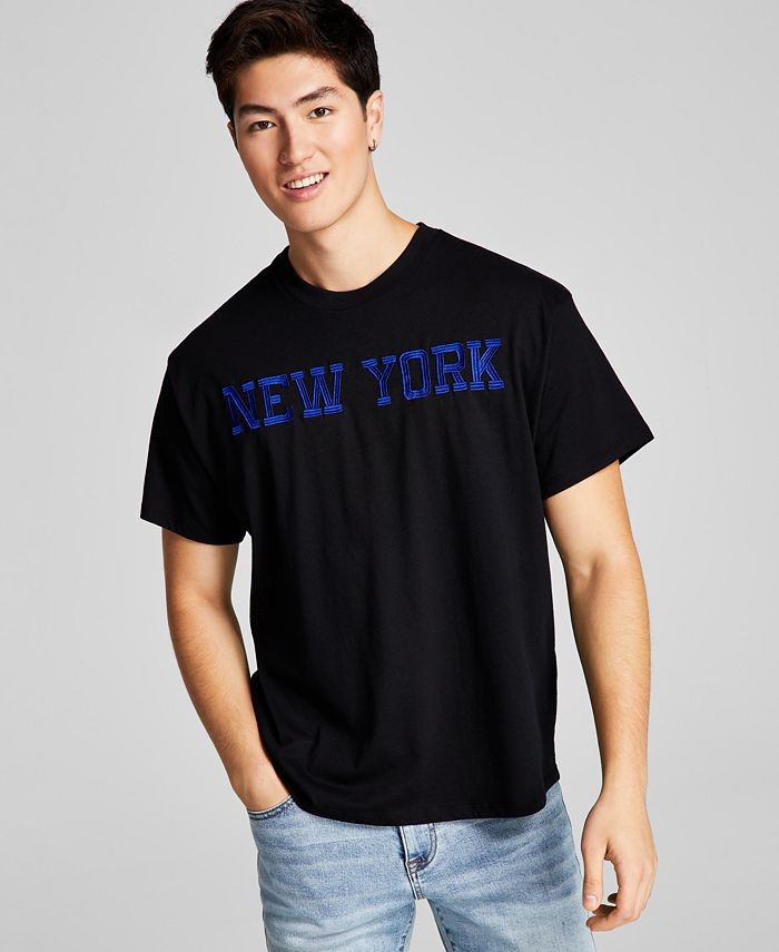 And Now This Men&rsquo;s Oversized-Fit Embroidered New York T-Shirt Black-Medium