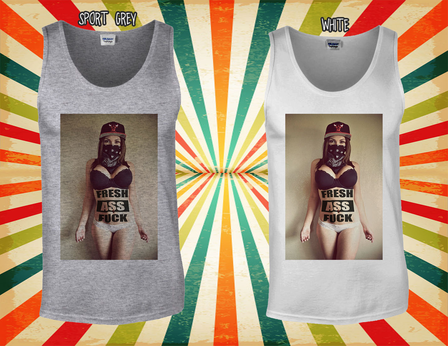 Sexy Bandana Gangster Girl Tattoo Men Women Vest Tank Top Unisex T Shirt 1301
