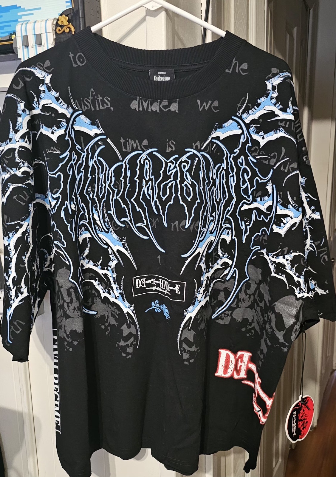 Civil Regime DeathNote Ryuk&rsquo;s Fatal Stare « Side By Side » Dungeon Tee 2XL