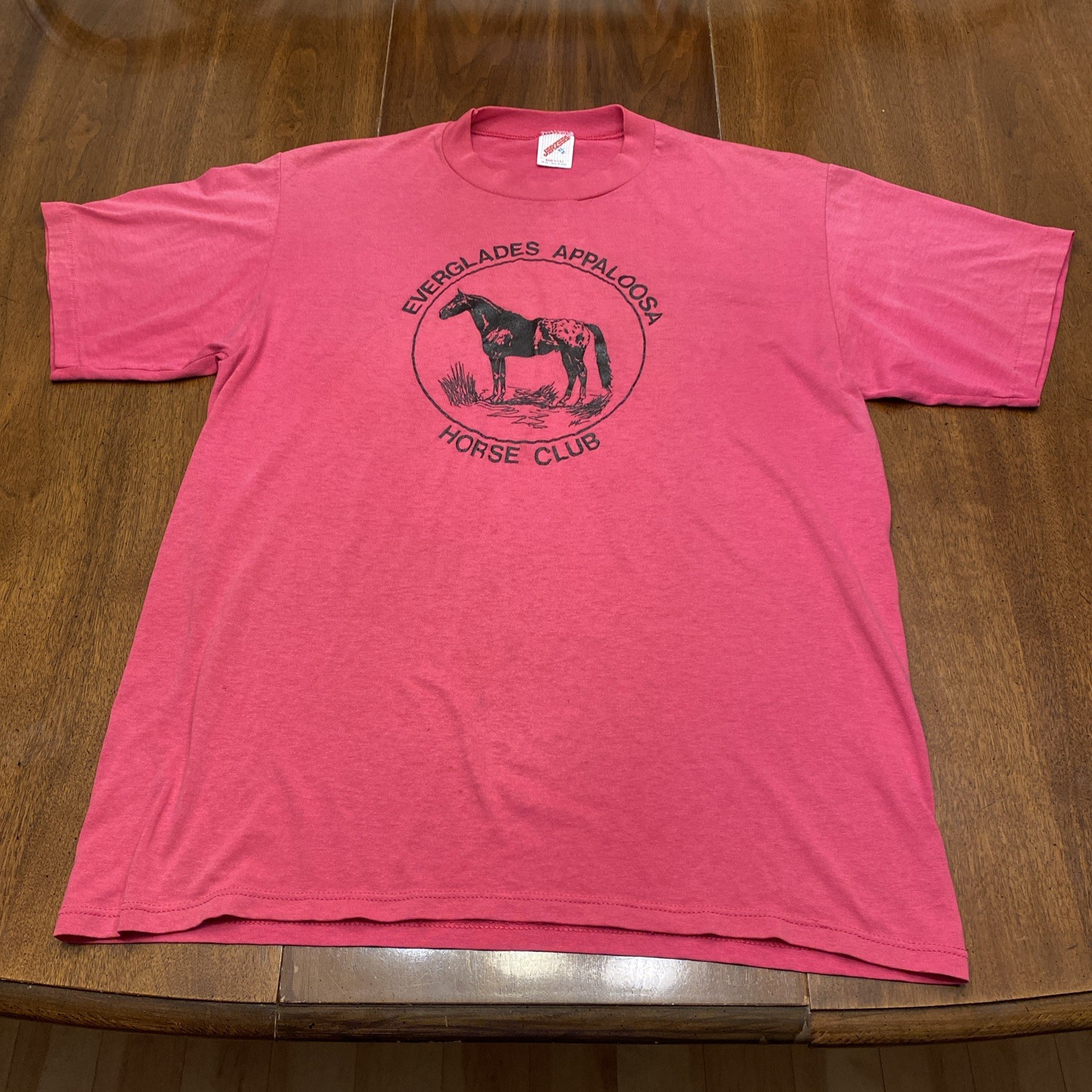Vintage 90s Shirt XL Single Stitch Everglades Appaloosa Horse Club FL 20×26.5”