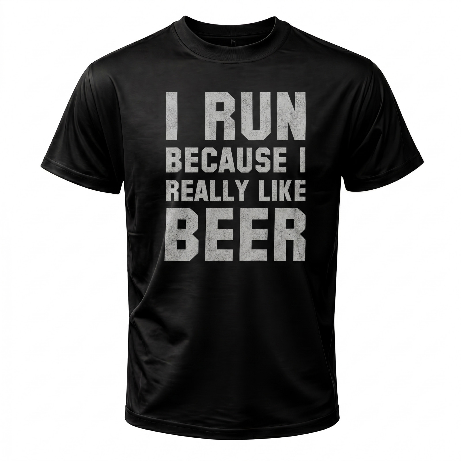Funny Running & Beer Humor Graphic T-Shirt Unisex Crewneck Gift Tee