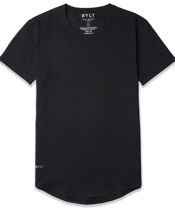 BYLT Performance Drop Cut Men&rsquo;s T Shirt Quick-Dry Tapered Fit V-Neck Mens Sz. M