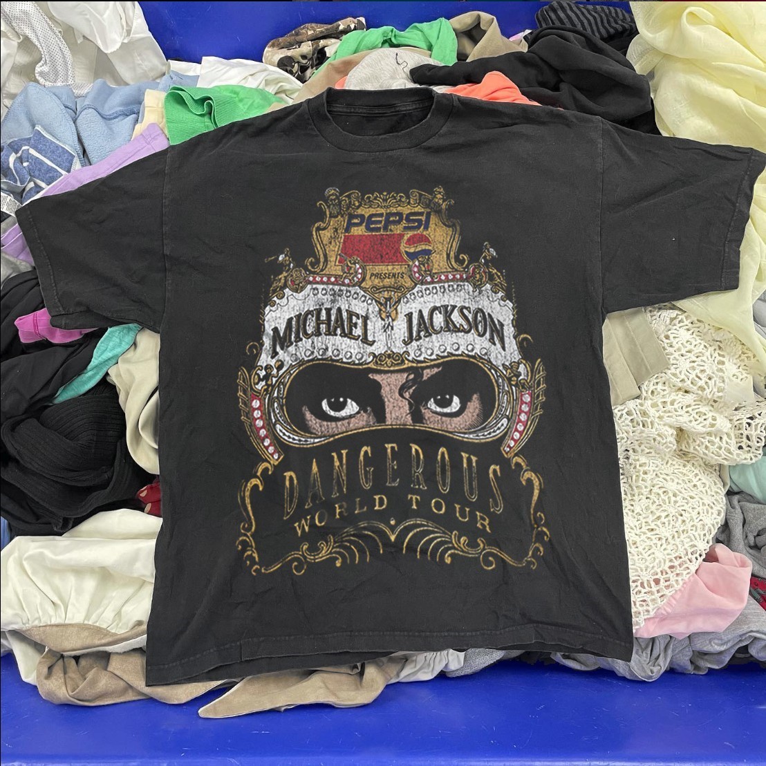 Michael Jackson&rsquo;s Dangerous 90s Washed T-Shirt Black M