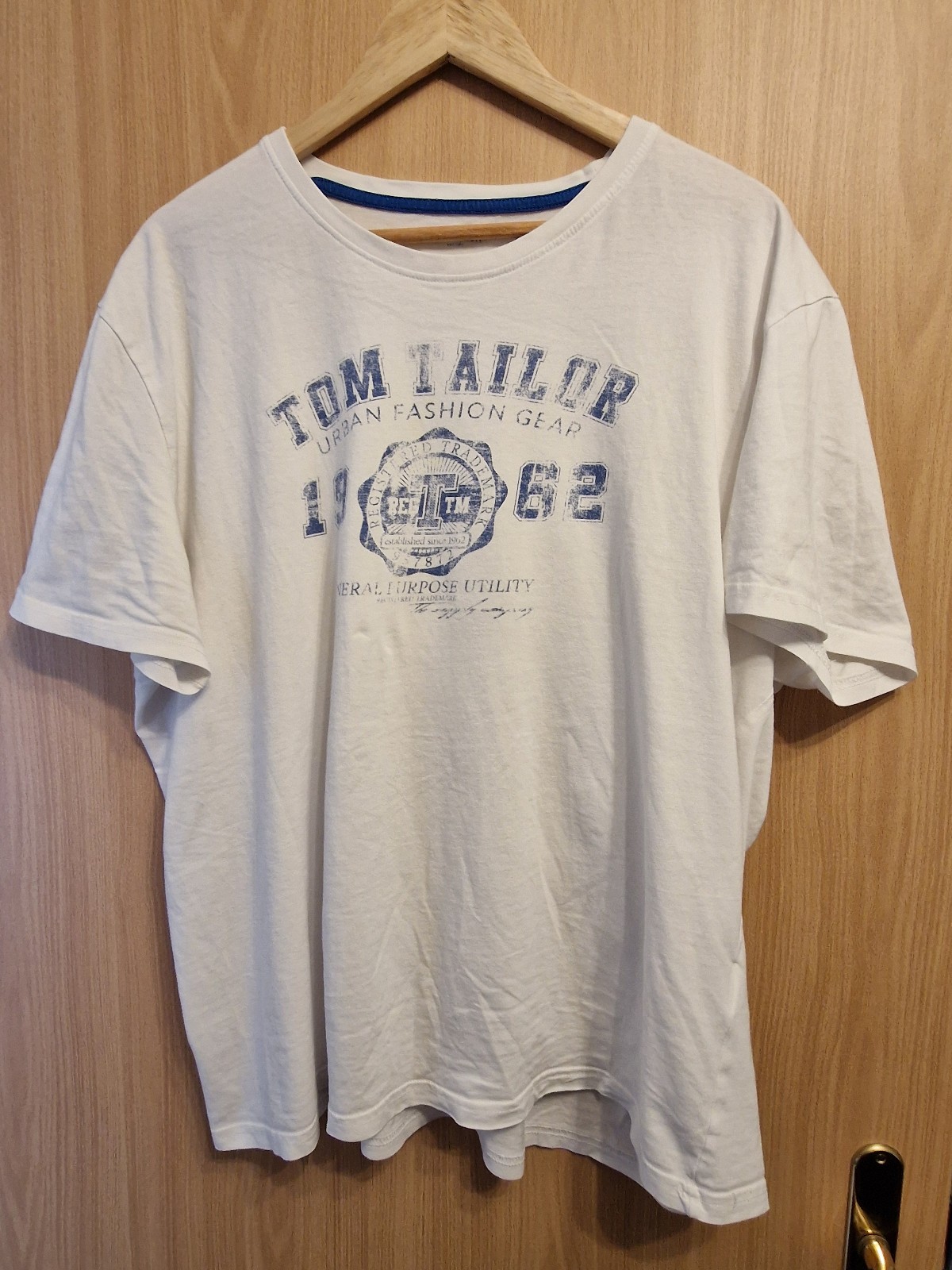 TOM TAILOR Men&rsquo;s T-Shirt – White, Blue Print – Size 3XL