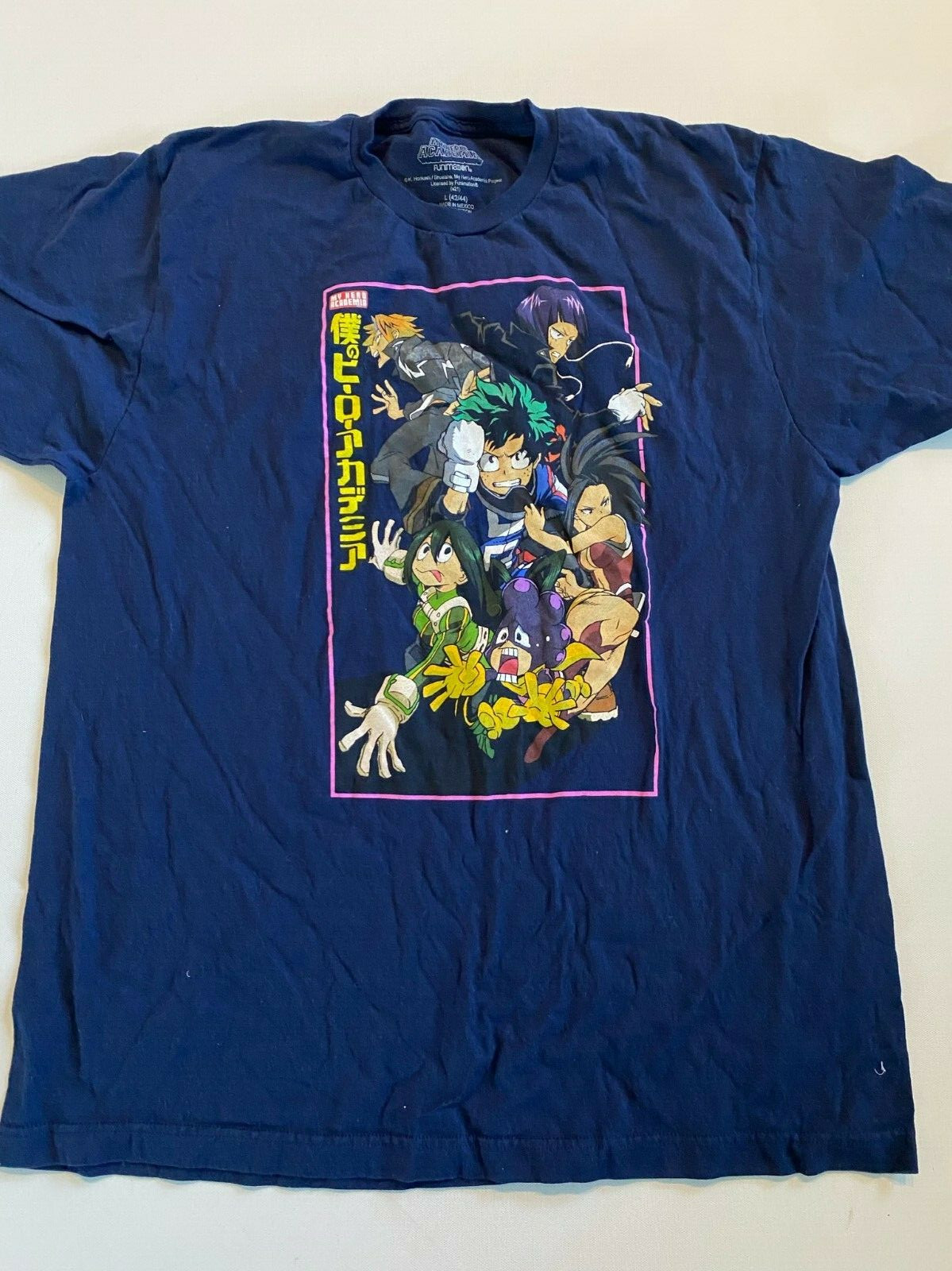 My Hero Academia Shirt Men&rsquo;s Large Navy Blue Characters Tee