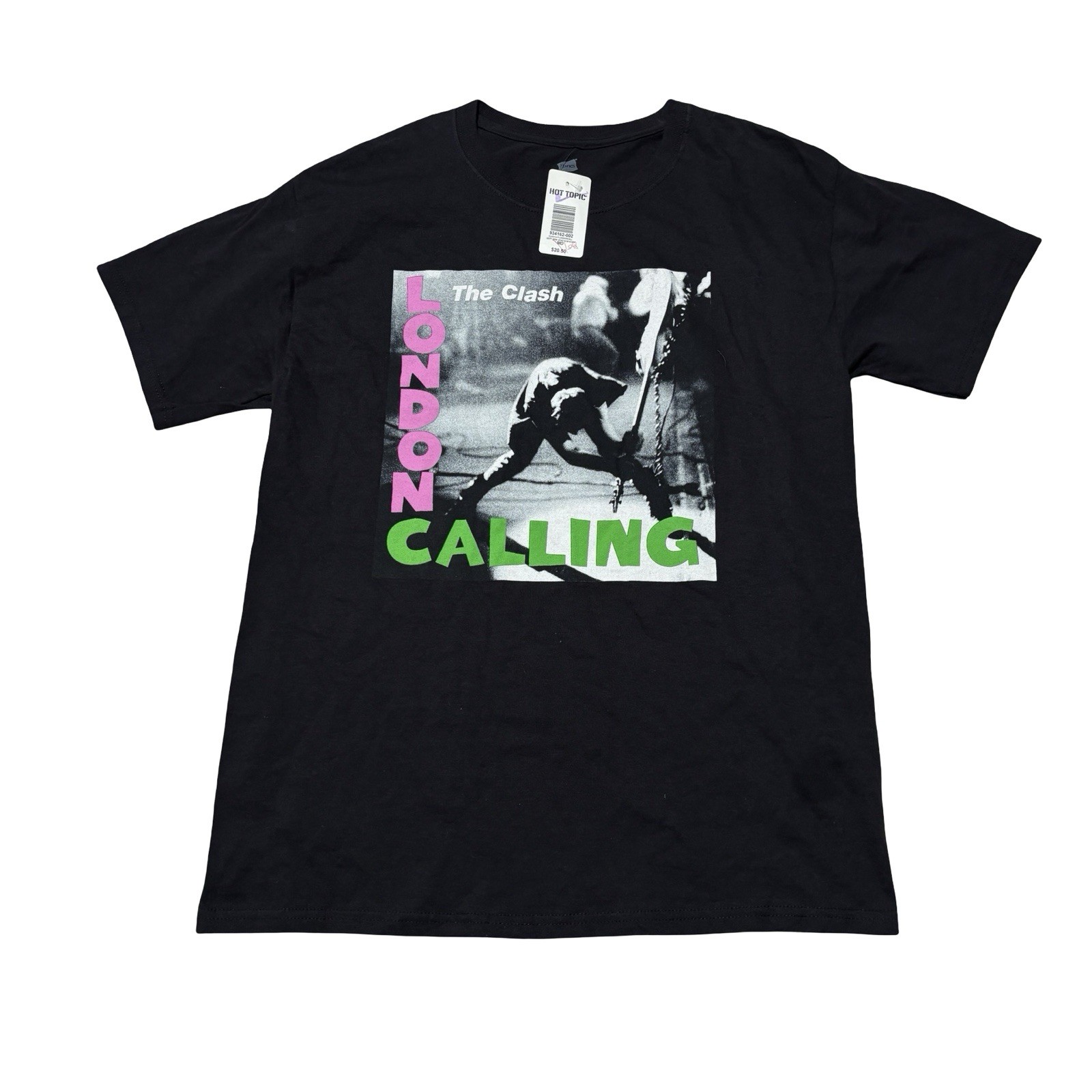 The Clash London Calling T Shirt Punk Shirt Black Size M 19 x 28 (Stained)