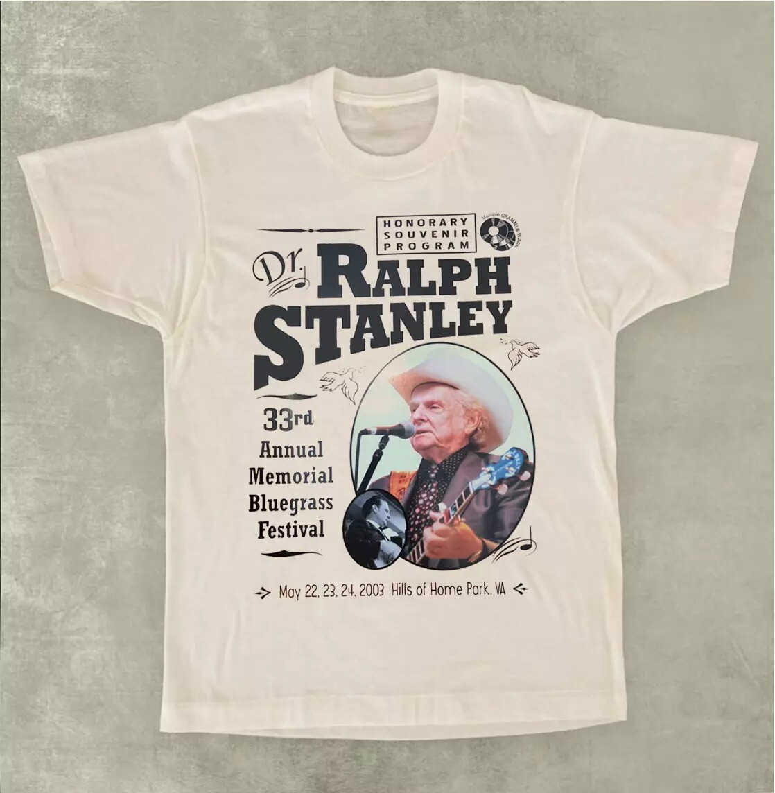 RALPH STANLEY Annual Memorial Bluegrass Festival Tee Unisex T-Shirt All Size