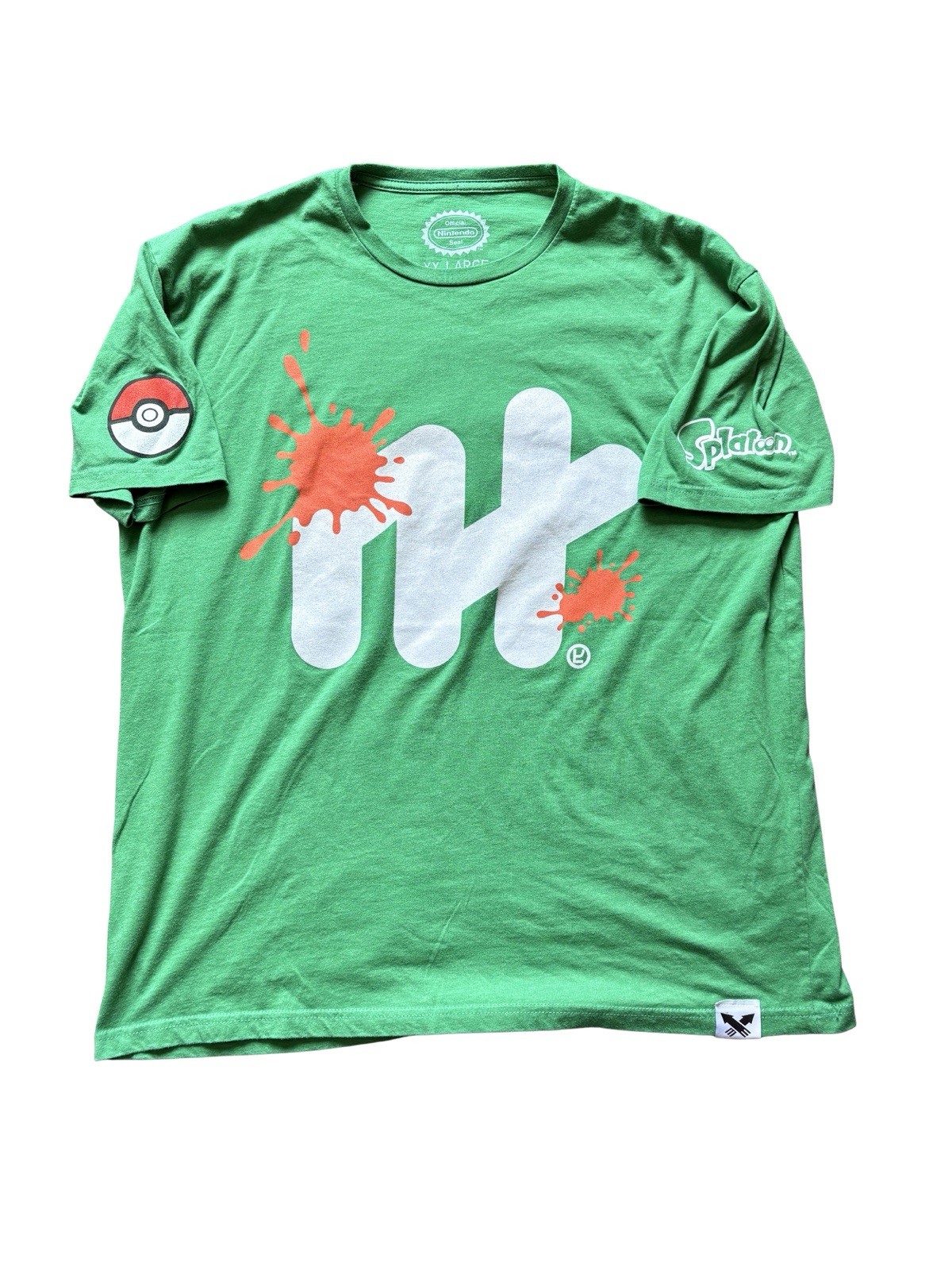 Nintendo Pokemon x Splatoon Short Sleeve Crew Neck Official Seal Graphic Tee XXL