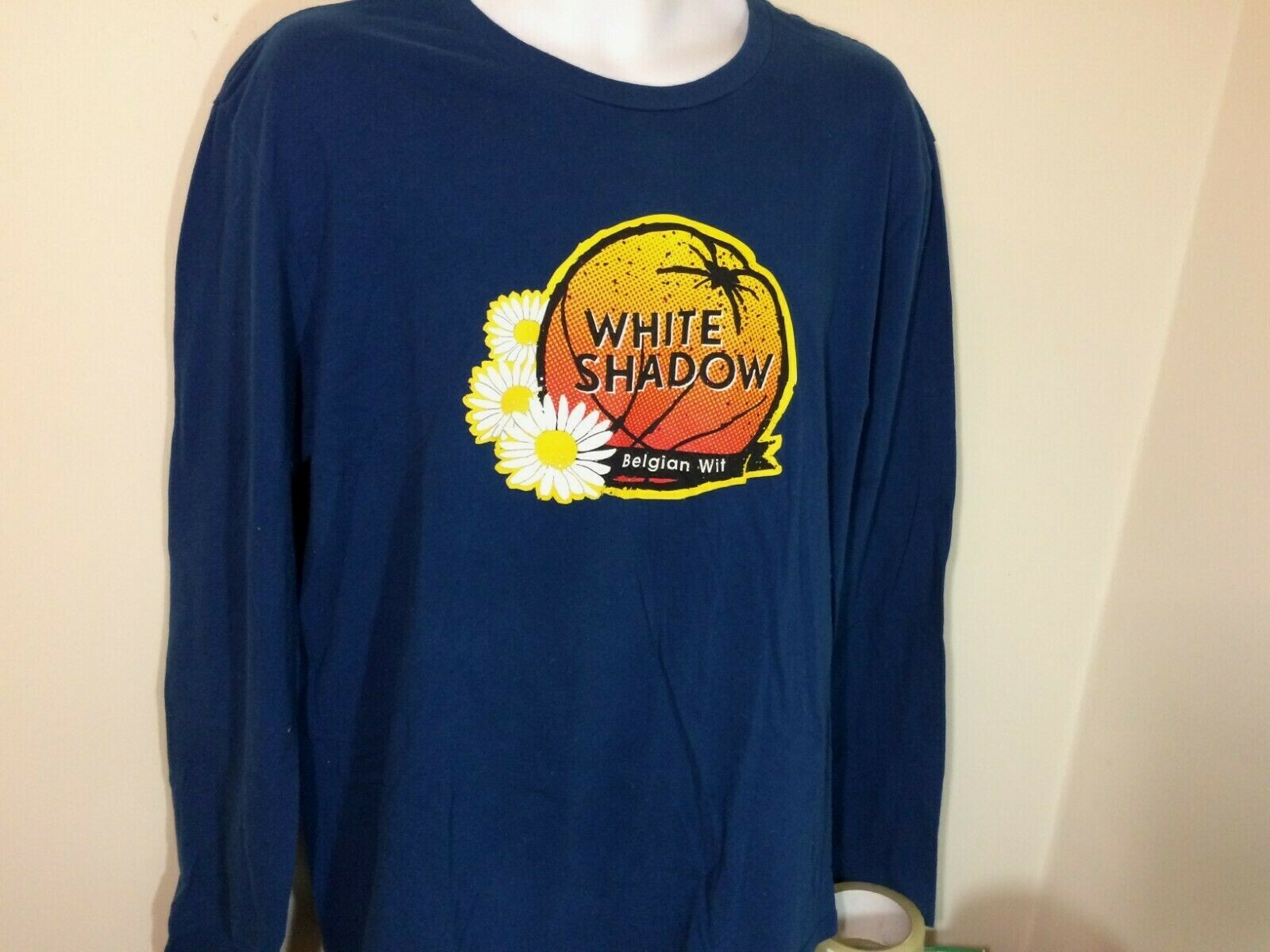 WHITE SHADOW BELGIAN WIT BEER TERMINAL BREW HOUSE LONG SLEEVE- Adult T-Shirt -o