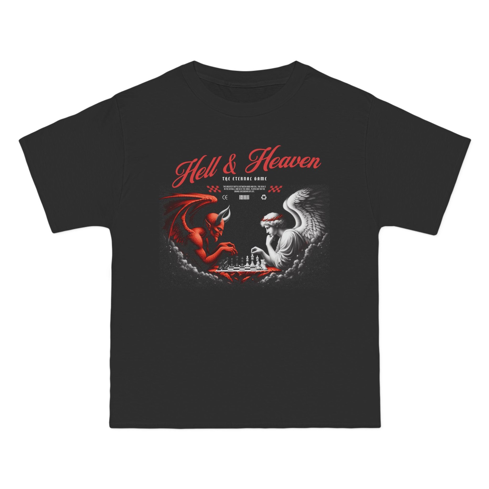 Hell & Heaven Shirt, Angel Devil Chess Shirt, Eternal Game Christian Tee
