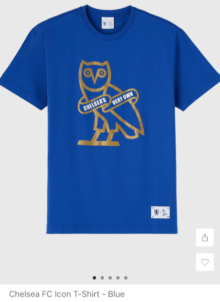 OVO X Chelsea FC Icon T-Shirt Blue – Size XXL – October&rsquo;s Very Own