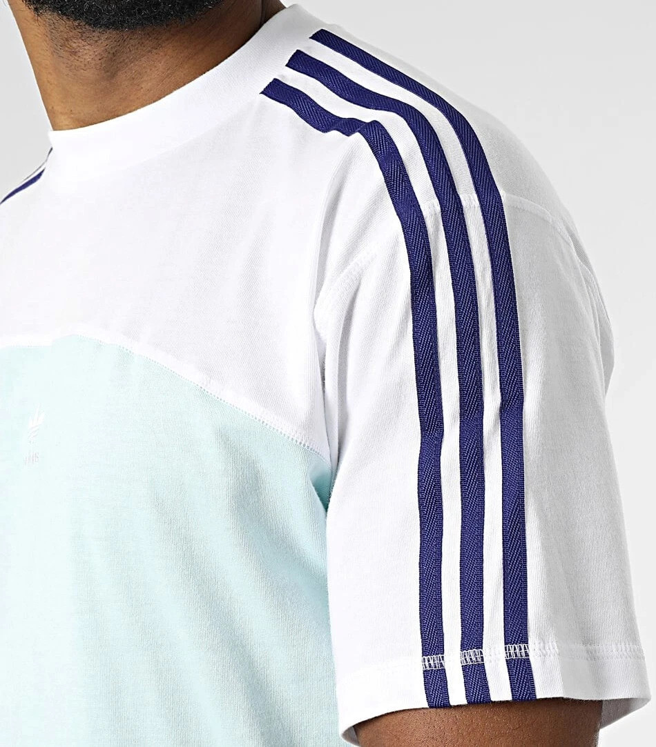 adidas Originals Men&rsquo;s Blocked 3-Stripes Tee Casual Short Sleeves T-Shirt