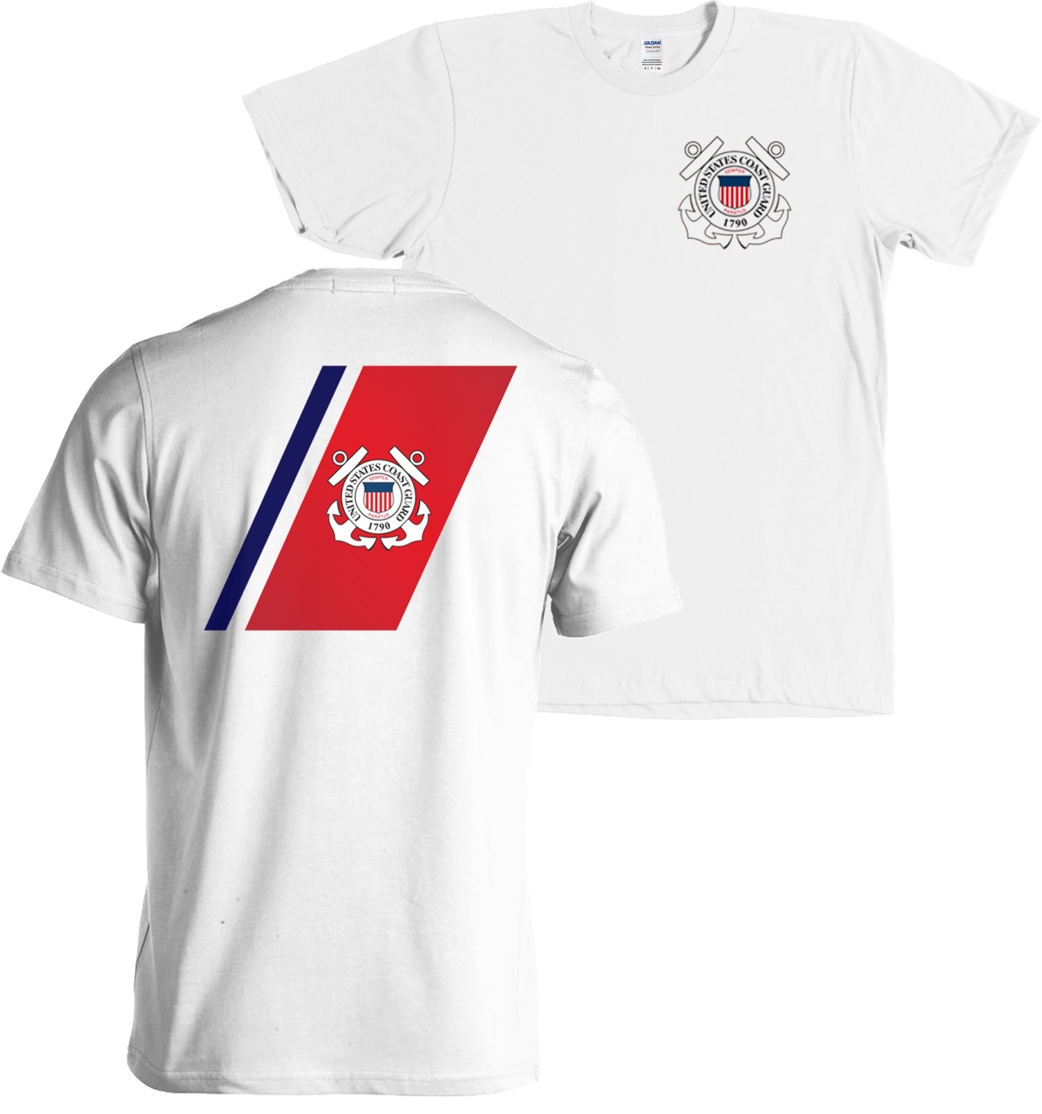 US Coast Guard Flag USCG Seal Front and Back Shirt – NEW