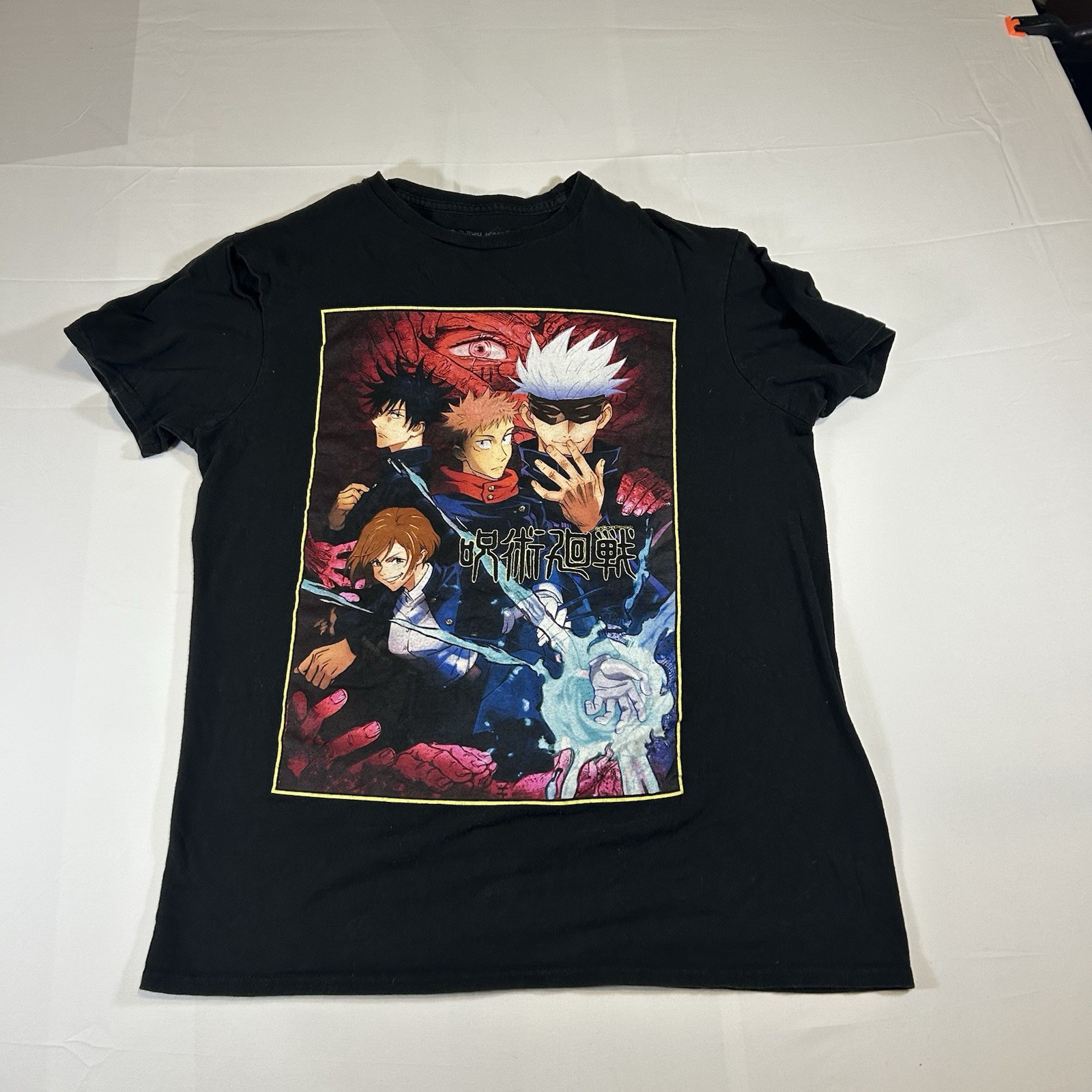 Jujutsu Kaisen T-Shirt Men S And M Black Graphic Print 100% CrunchyRoll Anime