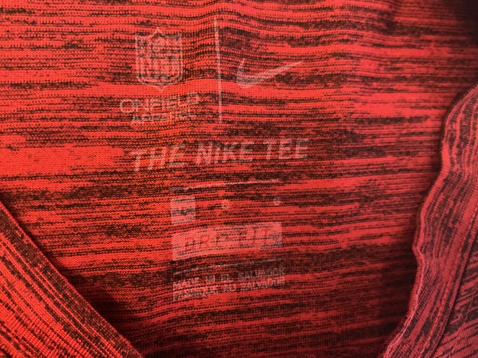Nike NFL On Field Apparel Kansas City Chiefs Red Black heathered SS T shirt sz M