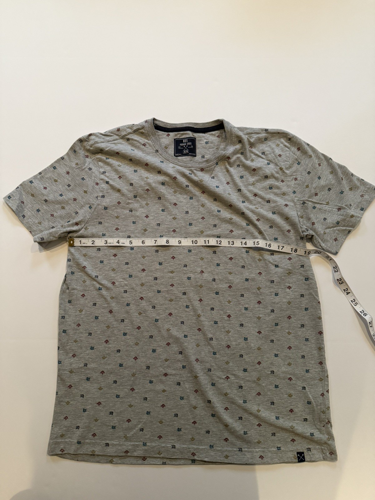 MBX Men&rsquo;s Short Sleeve Shirt Size M Gray Geometric Cotton Blend