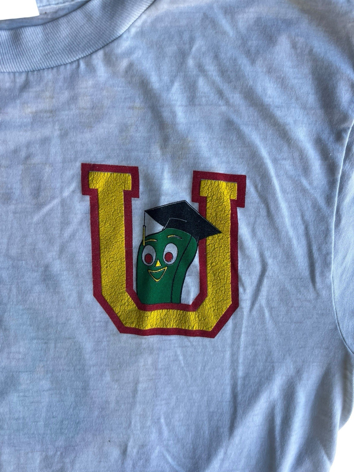 Vintage 1985 University of Gumby Crewneck T-Shirt Men&rsquo;s Size XL 80s shirt tv