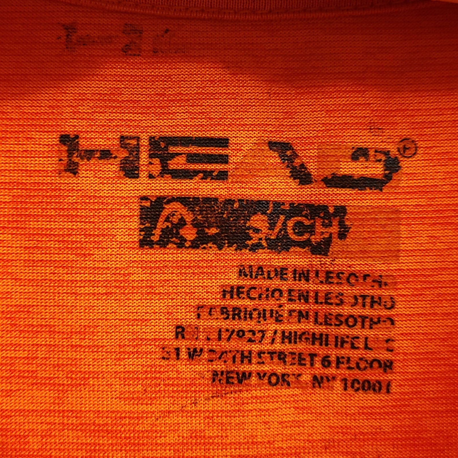 HEAD HYPERTEK Digital Print Orange V-Neck Short Sleeve Athletic T-Shirt *SMALL