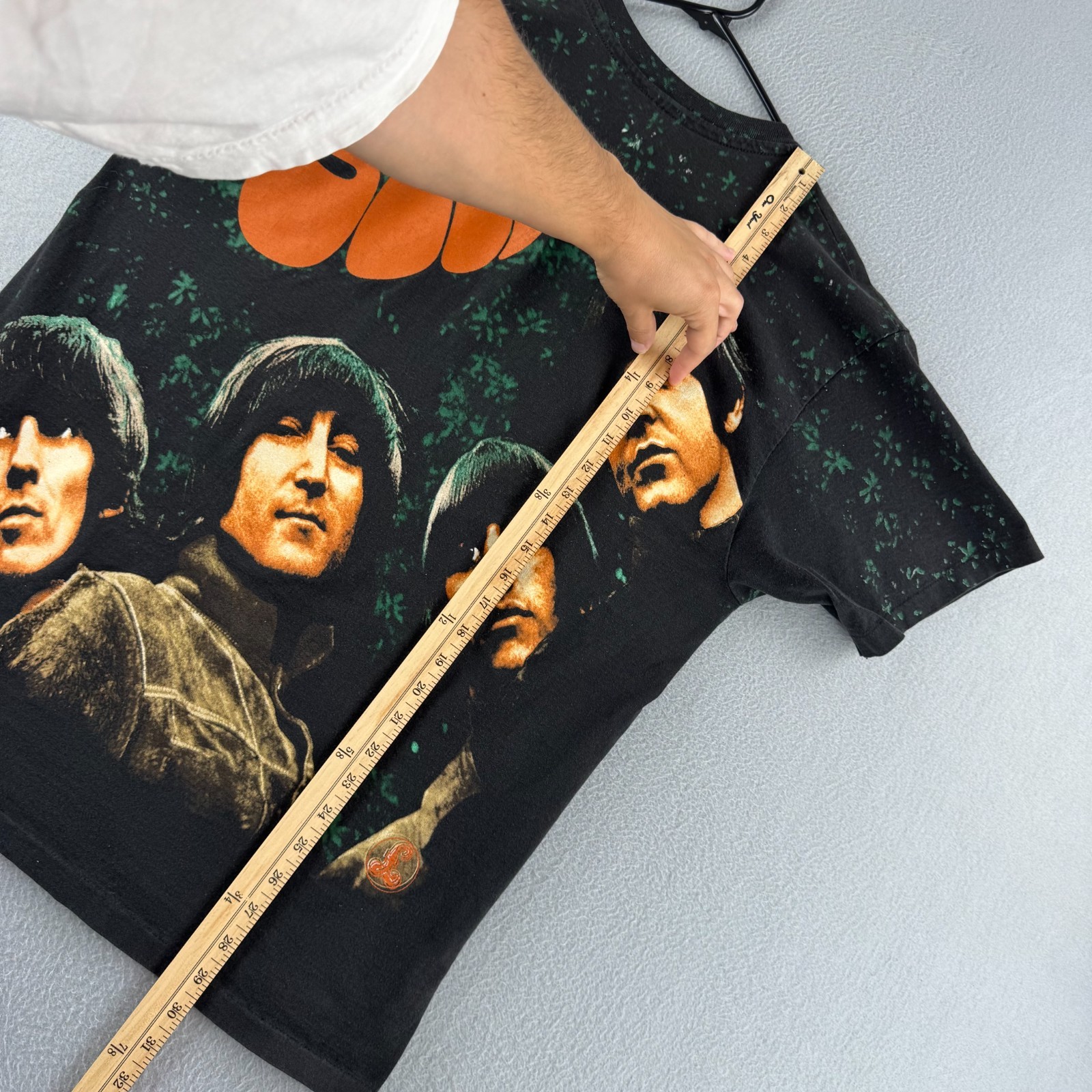 Vintage Beatles T Shirt Mens XL Black Double Sided Rubber Soul 90s Made in USA