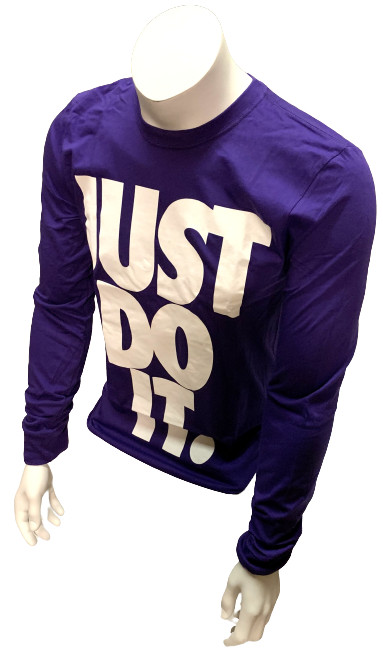 Nike Men&rsquo;s Graphic « Just Do It » Purple Long Sleeve Shirt Size Small