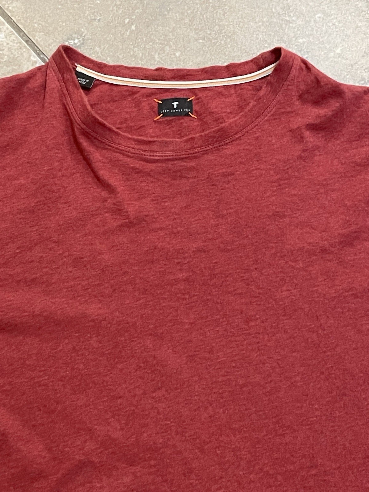 Left Coast Tee Shirt Men’s XL Red Heathered