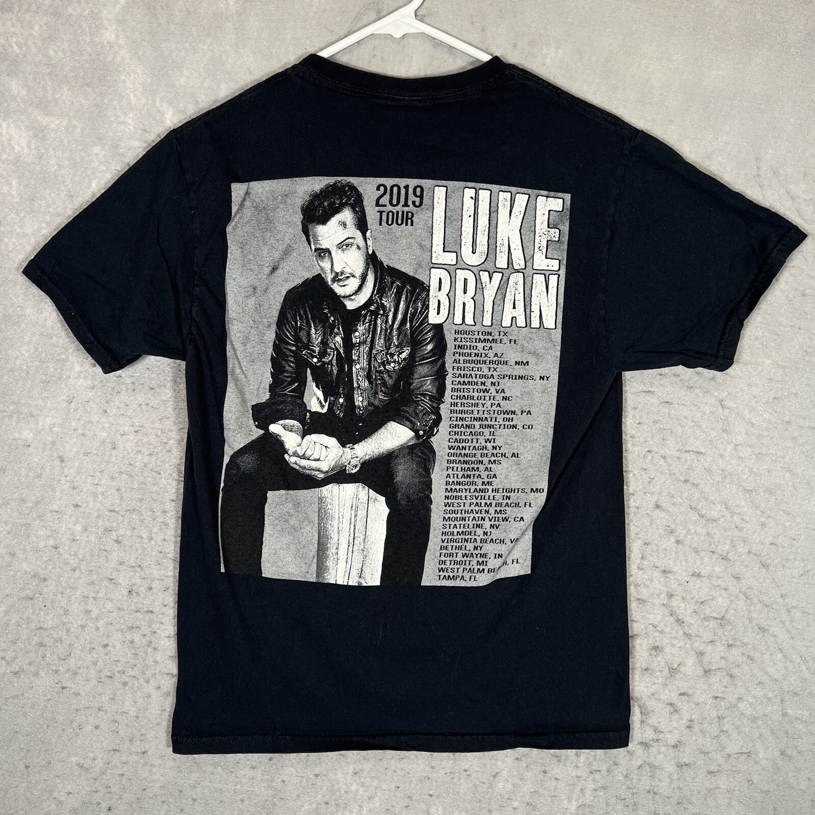 A1 Luke Bryan 2019 Tour Promo Shirt Adult Small Black Country Music Mens