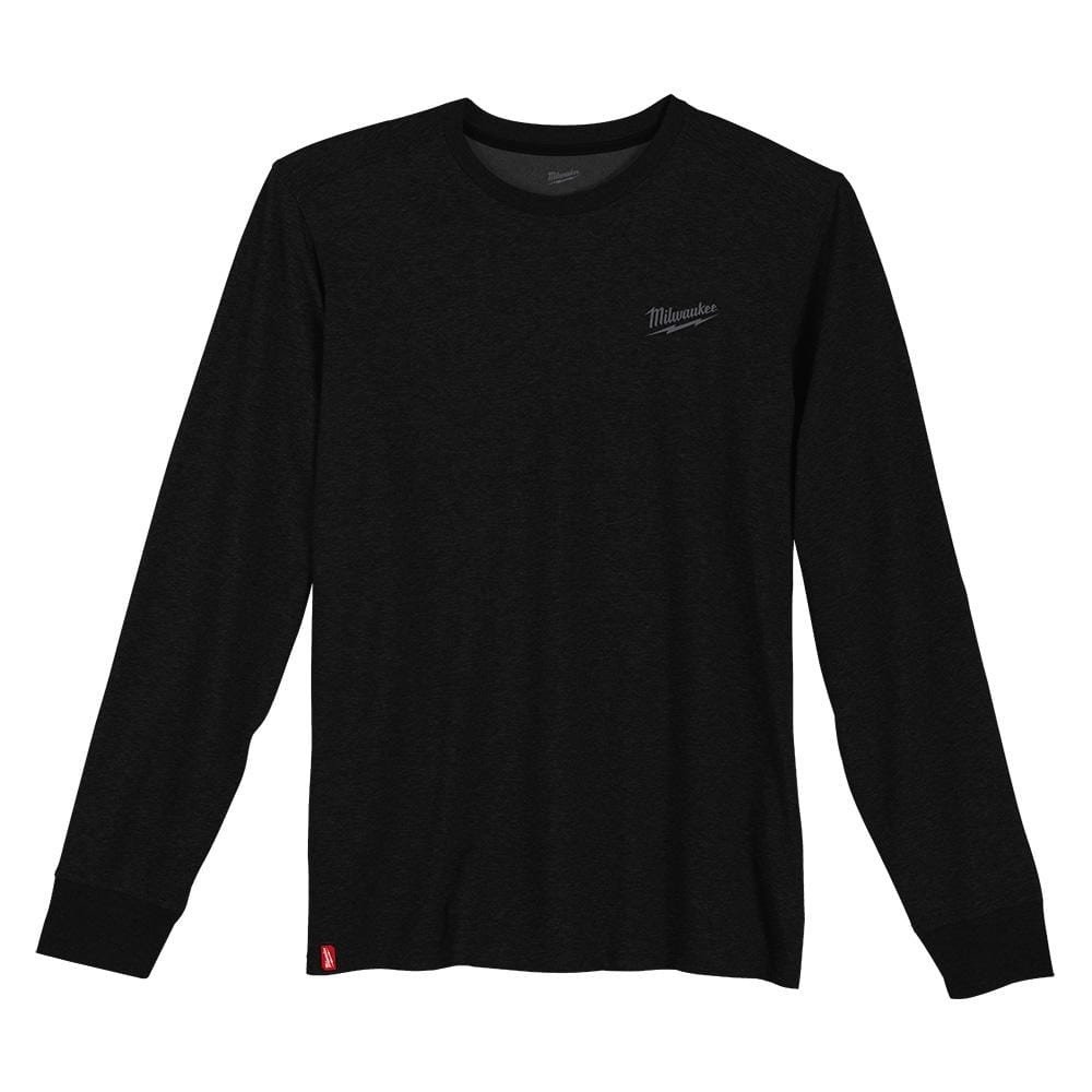 Milwaukee Men&rsquo;s X-Large Black Cotton/Polyester Long-Sleeve Hybrid Work T-Shirt