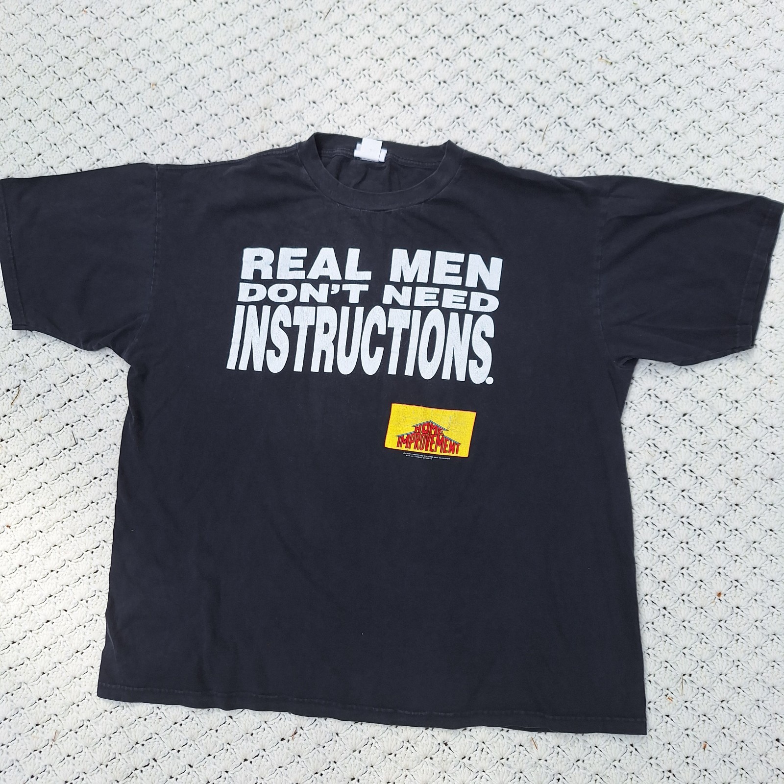 Vtg Home Improvement Real Men Tim Allen TV Show Promo Graphic 90s T Shirt – XL
