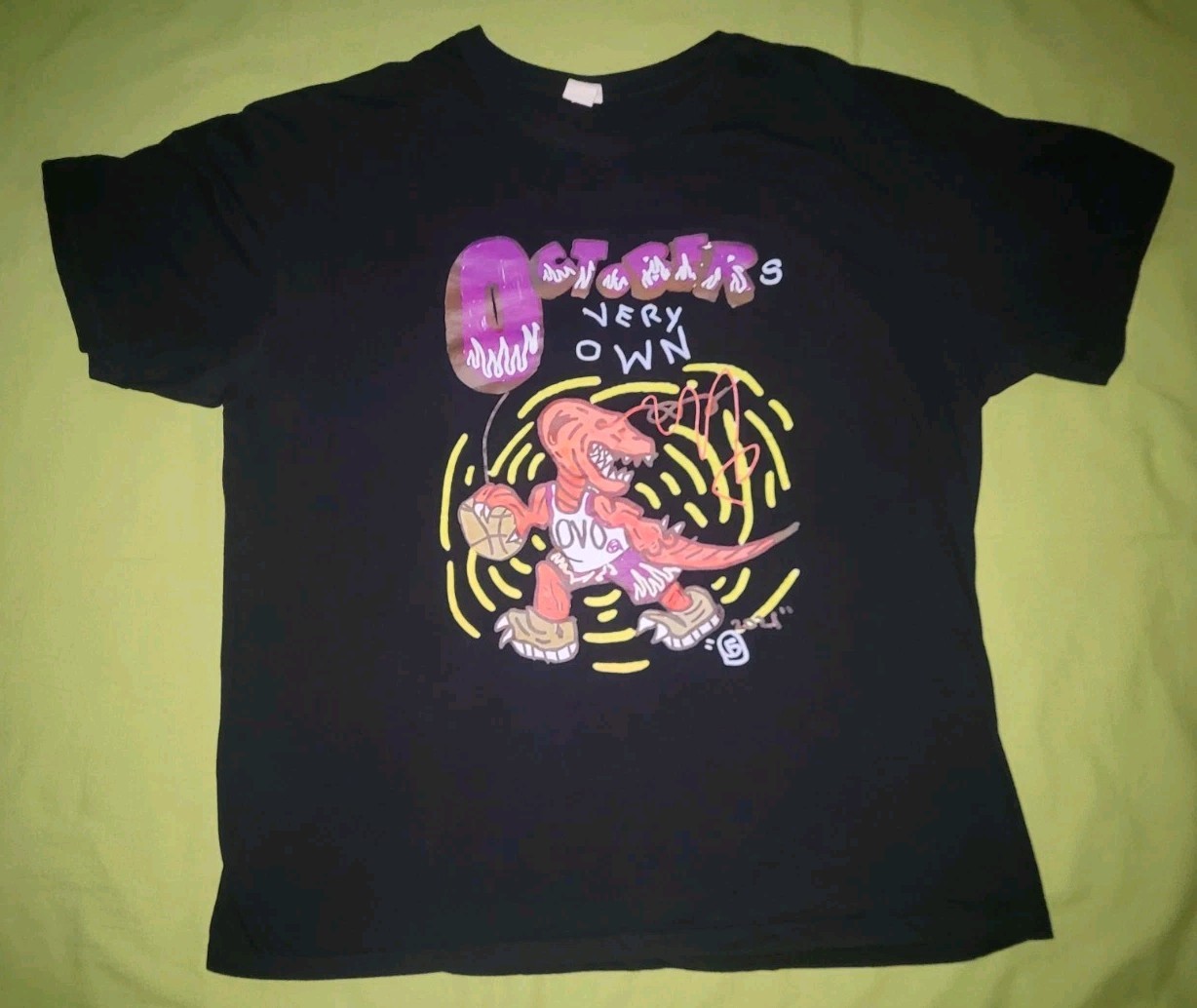 NBA Basketball Toronto Raptors October OVO Dinosaur Dino XL Shirt 2021
