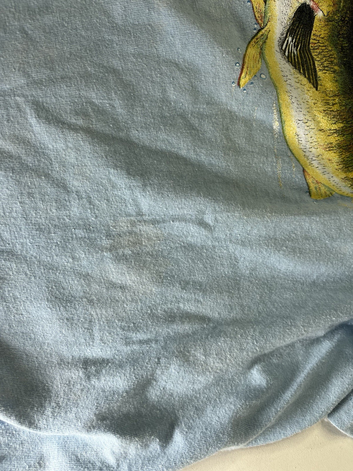 Vintage 80s Walleye Fishing Fish T-Shirt Size Large Distressed Animal Nature