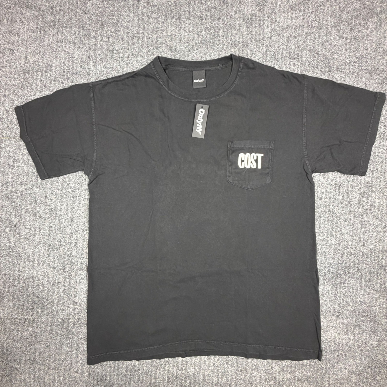 Only NY COST Marks The Spot Pocket T-Shirt Black Mens Large Graphic Streetwear