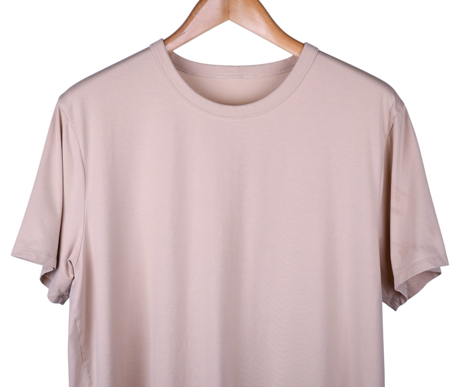 Lululemon Mens Medium Khaki Athletic Training Short Sleeve Shirt Gym Running Tee