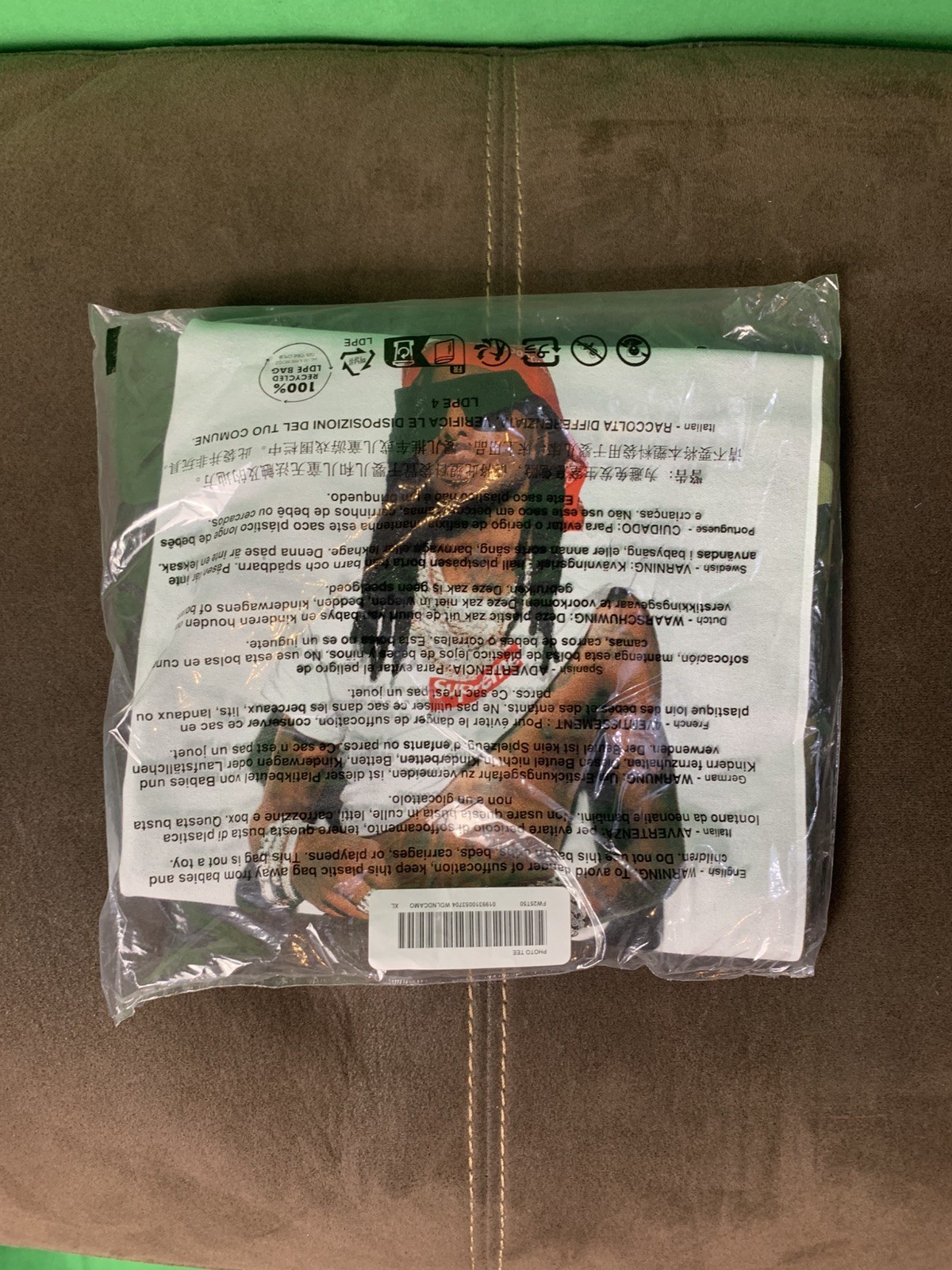 Supreme Playboi Carti Photo Tee FW25 – Woodland Camo – Size XL – FW25 – In Hand