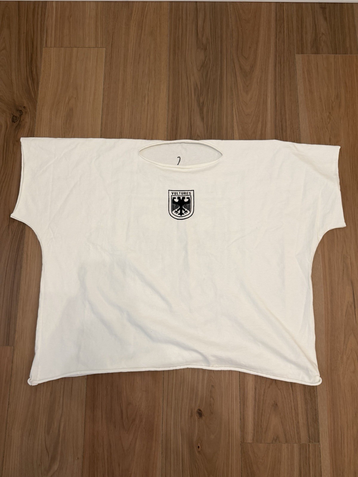 Vultures Logo Graphic Oversized Crew Neck Cotton Knit T-Shirt, White/Black 2