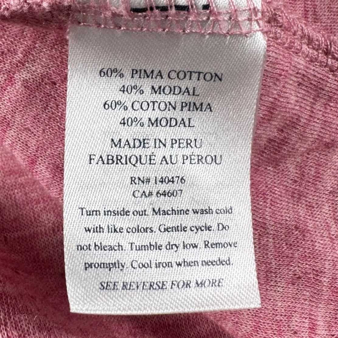Faherty Cloud Cotton Henley Mens Large Long Sleeve Shirt Light Pink Pima Modal