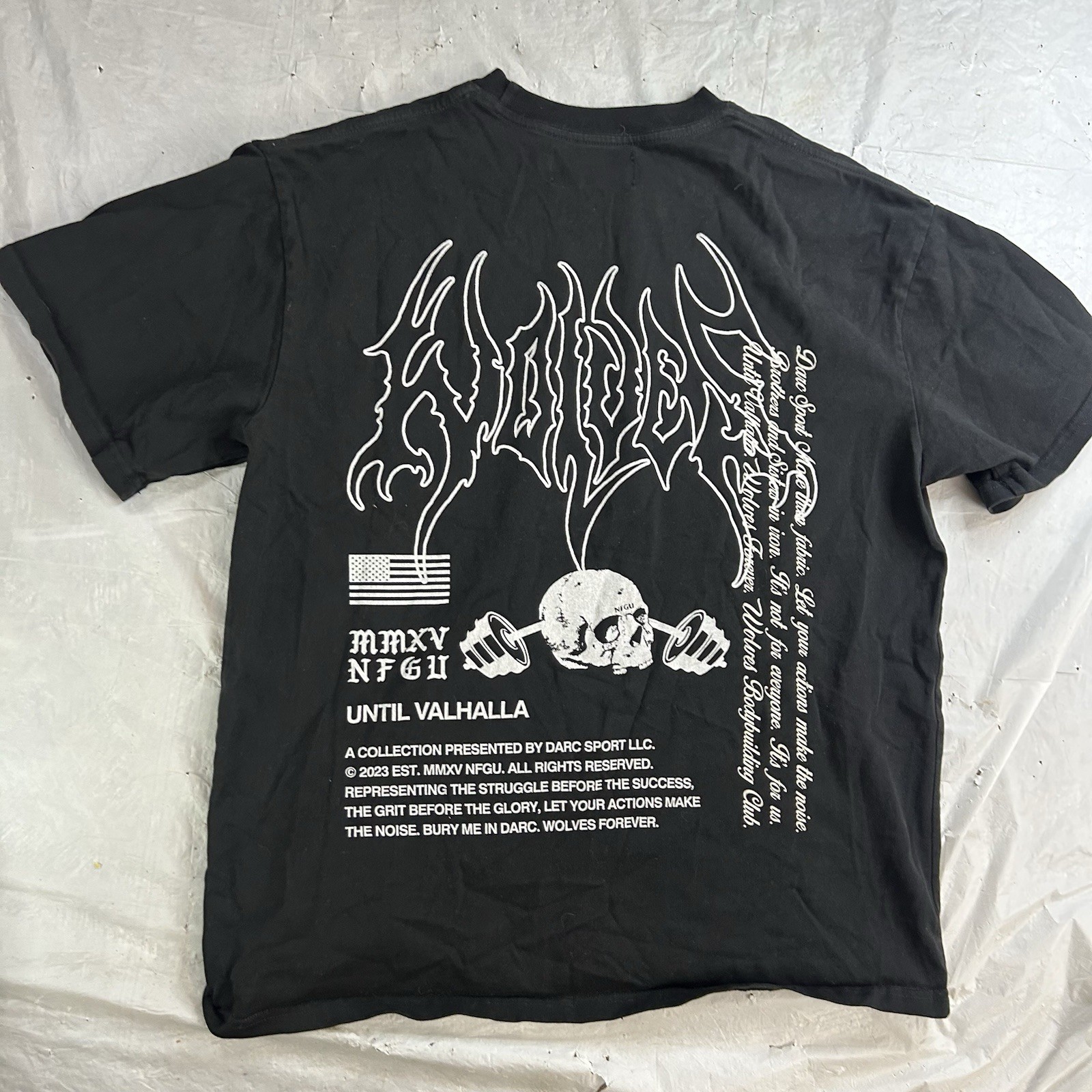 Darc Sport Wolves Black Shirt Men&rsquo;s Large Until Valhalla Gym